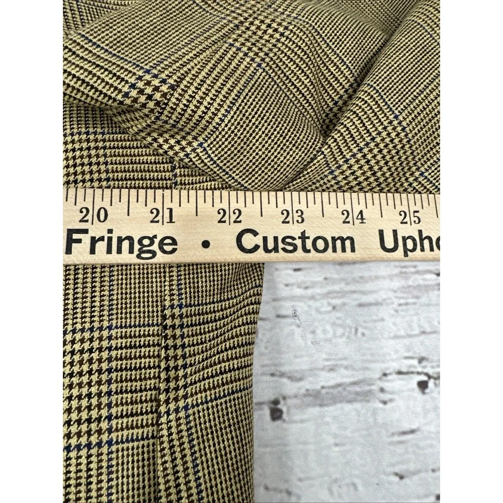 Nautica Sport Coat 44R Tan Glen Plaid Wool Silk Linen Blazer Jacket Casual